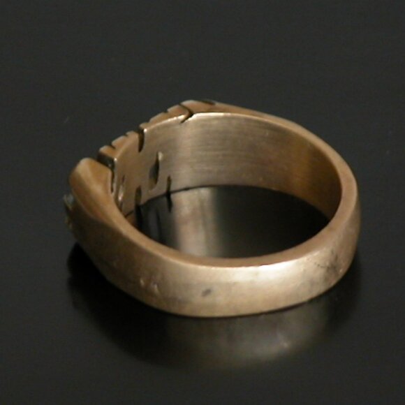 Rare Vtg 1970s Handmade Gold Tone MICHELE Ring Name Sz 7.5 - Picture 4 of 6